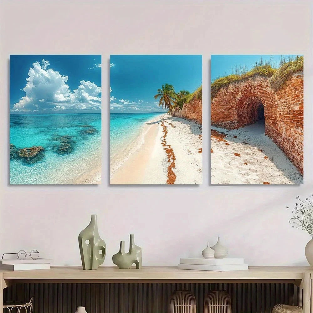 3pcs Dry Tortugas National Park Metal Print Ready to Hang Art