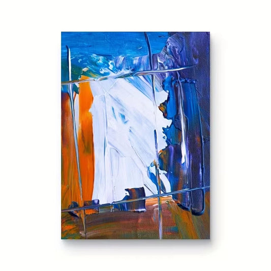 Abstract Brushwork in Neutral Tones 60x90cm Metal Print Ready to Hang