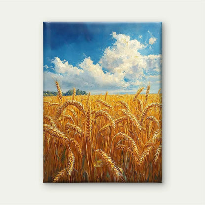 Golden Wheat Field Metal Print Ready to Hang