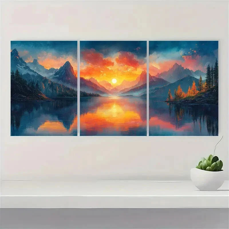 3pcs Colorful Landscape Art of your Choice Metal Print Ready to Hang Art - Bella Home Decor