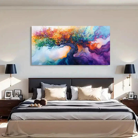Modern Minimalist Abstract Tree Wall Art Canvas Office Home Room Framed 120x60cm