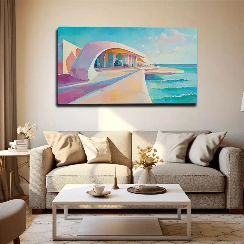 Vibrant Beach Scene Coastal Wall Art Canvas Office Home Room Framed 120x60cm - Bella Home Decor