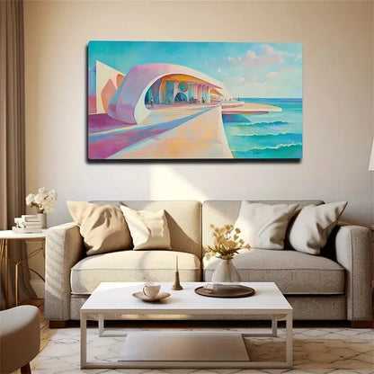 Vibrant Beach Scene Coastal Wall Art Canvas Office Home Room Framed 120x60cm - Bella Home Decor