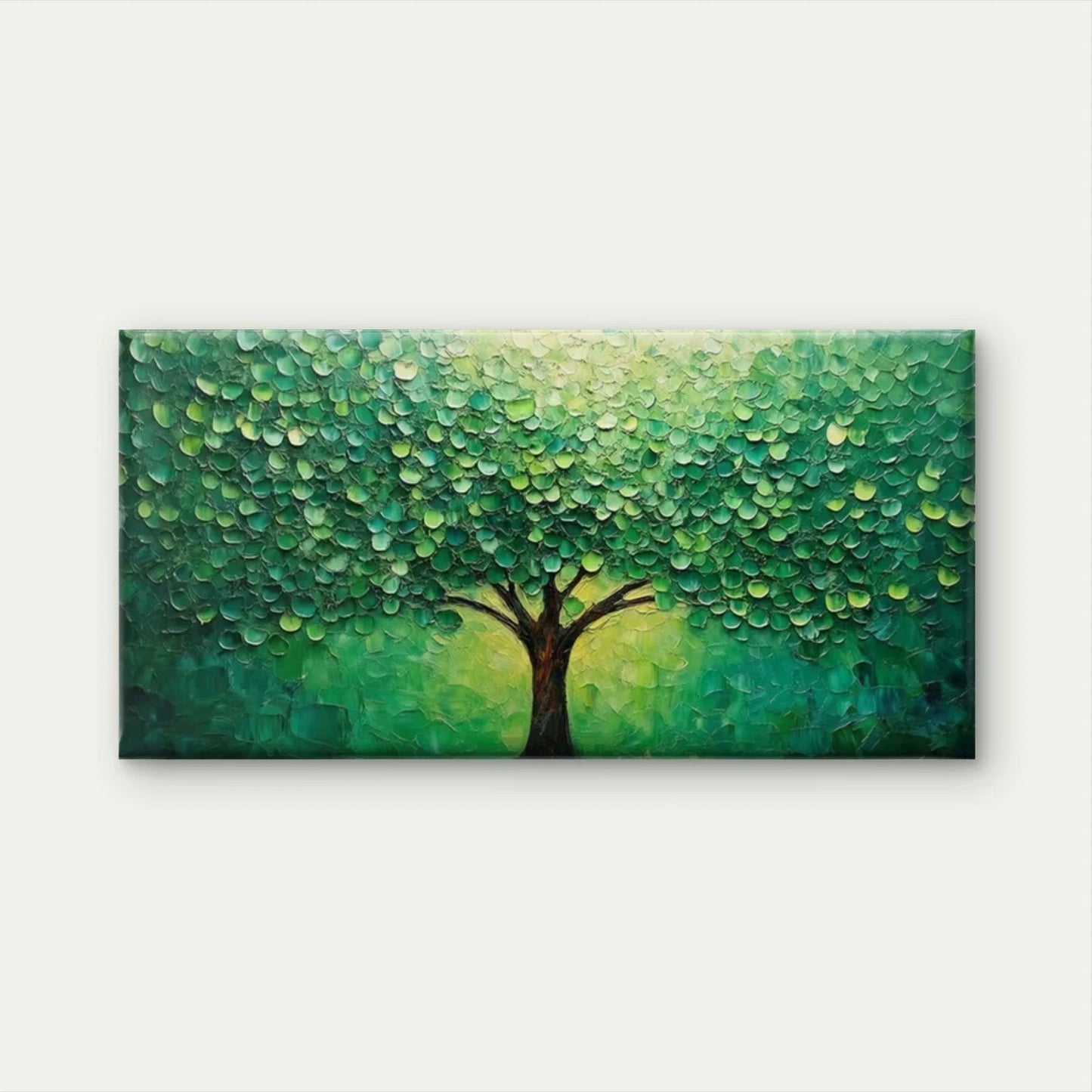 Abstract Green Tree Landscape Wall Art Canvas Office Home Room Framed 120x60cm