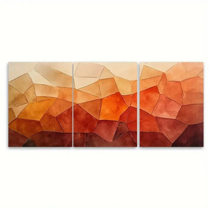 3pcs Abstract Terracotta Watercolor Minimalist Wall Art Set Canvas Framed 40x60cm - High Quality Print 100% Australian Made Wall Canvas Ready to Hang - Bella Home Decor