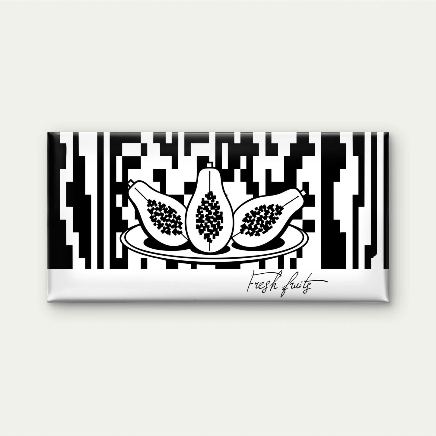 Fresh Papaya Halves Plate Wall Art Canvas Office Home Room Framed 120x60cm - Bella Home Decor