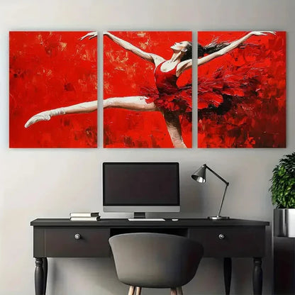 3pcs Ballerina Dancing Woman Modern Perfect Wall Art Set Canvas Unframed - High Quality Print 100% Australian Made Wall Canvas - Bella Home Decor