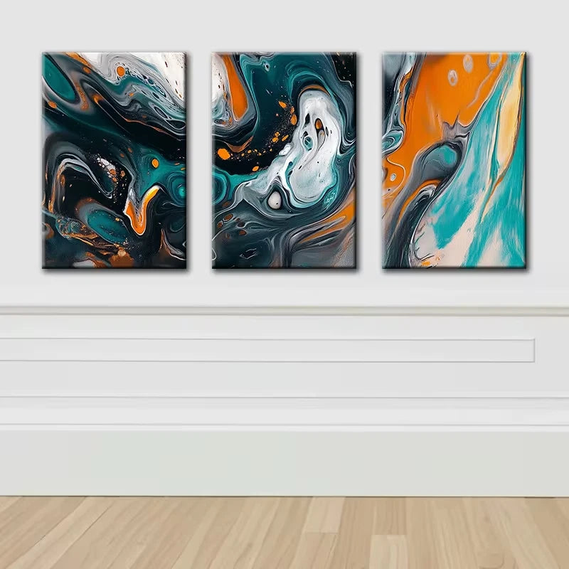 3pcs Abstract Modern Design Wall Art Set Canvas Framed 60x90cm - High Quality Print 100% Australian Made Wall Canvas Ready to Hang