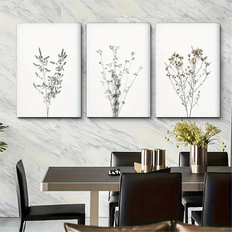 3pcs Farmhouse Botanical Plant Metal Print Ready to Hang Art