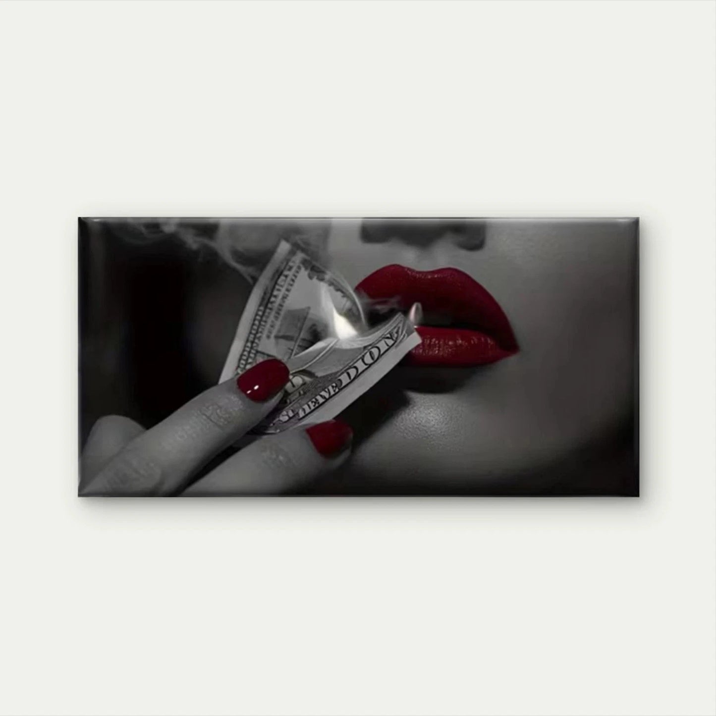 Close-Up Images of Lips Wall Art Canvas Office Home Room Framed 120x60cm