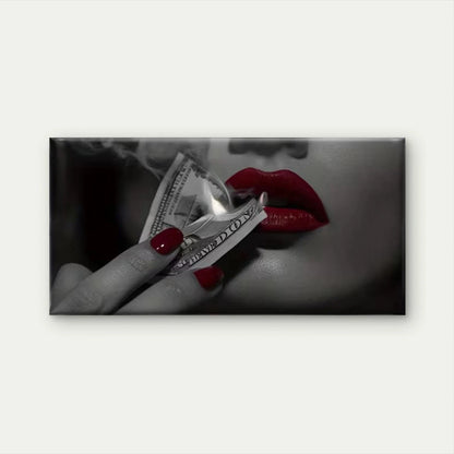 Close-Up Images of Lips Wall Art Canvas Office Home Room Framed 120x60cm
