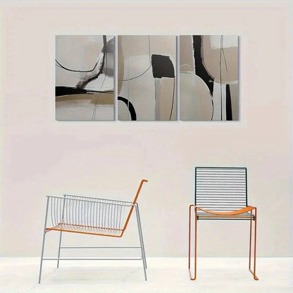 3pcs Geometric Design Abstract Metal Print Ready to Hang Art - Bella Home Decor
