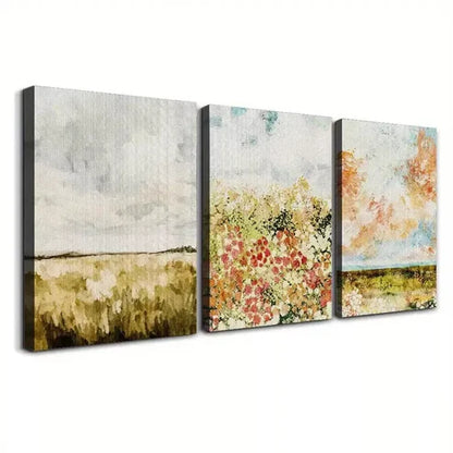 3pcs Vintage Meadow Painting Wall Art Canvas Unframed - High Quality Print 100% Australian Made Wall Canvas