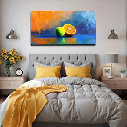 Vibrant Green Tennis Balcl Wall Art Canvas Office Home Room Framed 120x60cm - Bella Home Decor
