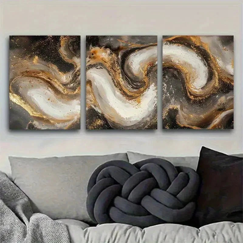 3pcs Charming Three-Sided Abstract Metal Print Ready to Hang Art - Bella Home Decor