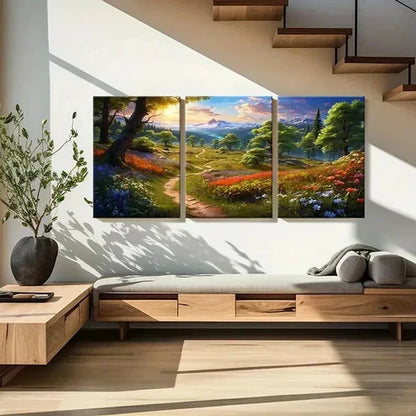3pcs Fantasy Natural Landscape Anime Style Wall Art Set Canvas Unframed - High Quality Print 100% Australian Made Wall Canvas