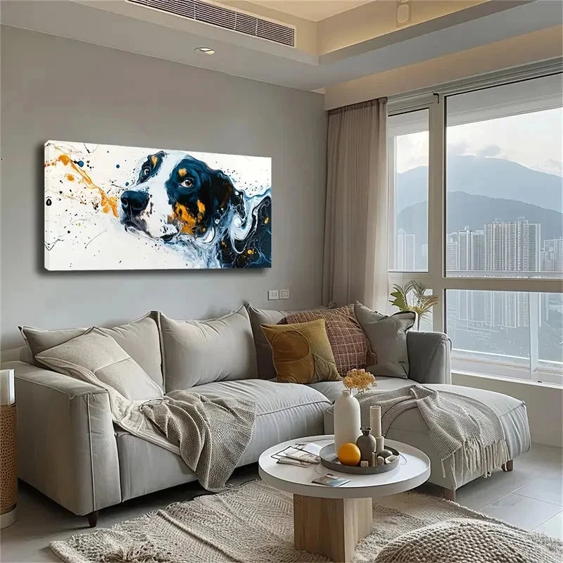 Abstract Splatter Design Modern Wall Art Canvas Office Home Room Framed 120x60cm