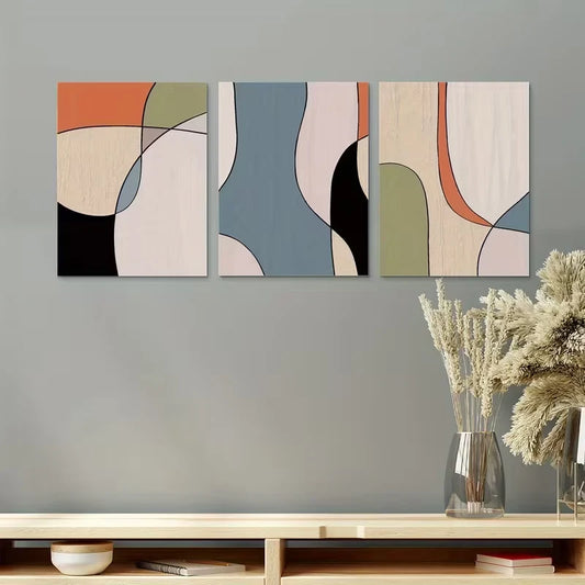 3pcs Vivid Geometric Design Metal Print Ready to Hang Art