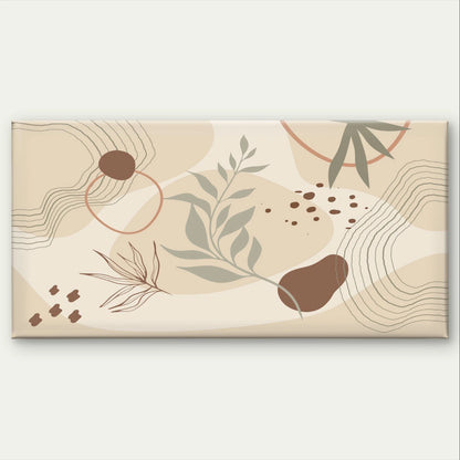 Neutral Botanical Abstract Shapes Wall Art Canvas Office Home Framed 120x60cm