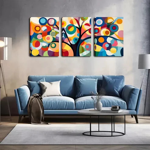 3pcs An Abstract Tree l Wall Art Set Wall Art Canvas Unframed - High Quality Print 100% Australian Made Wall Canvas