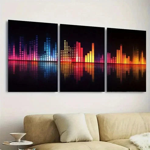 3pcs Music Equalizer Wall Art Set Canvas Unframed - High Quality Print 100% Australian Made Wall Canvas