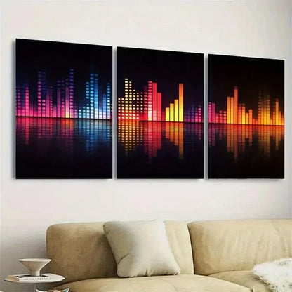 3pcs Music Equalizer Wall Art Set Canvas Unframed - High Quality Print 100% Australian Made Wall Canvas