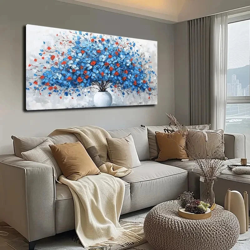 Vibrant Plant Design Wall Art canvas office home room framed 120x60cm