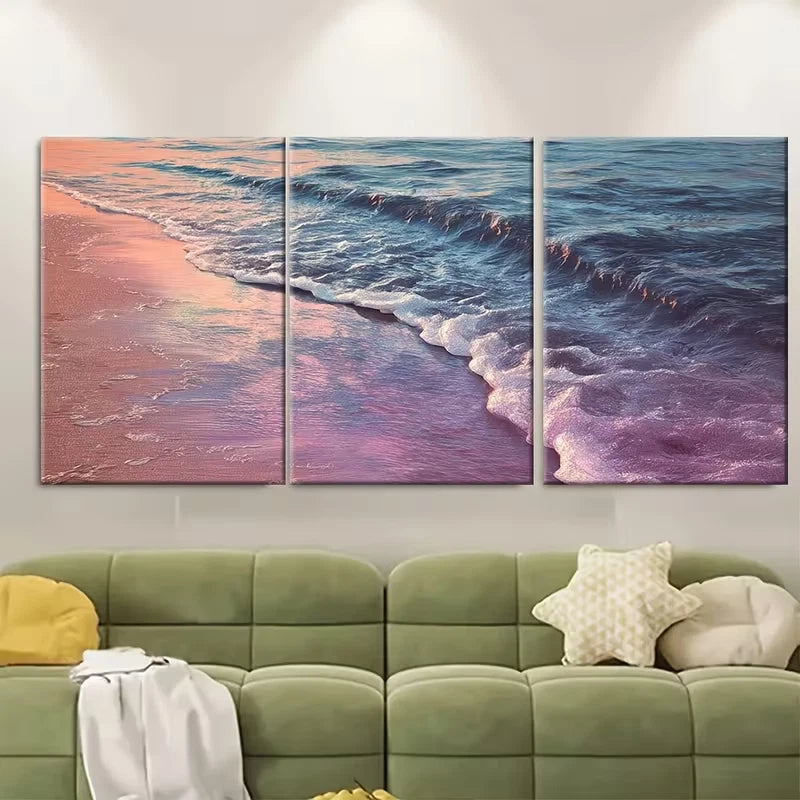 3pcs Seascape Photo, Coastal Photography Metal Print Ready to Hang Art - Bella Home Decor