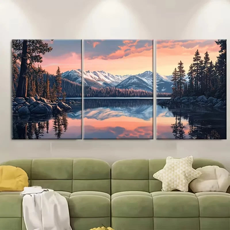3pcs , Lake Tahoe Trave lNational Park Metal Print Ready to Hang Art - Bella Home Decor