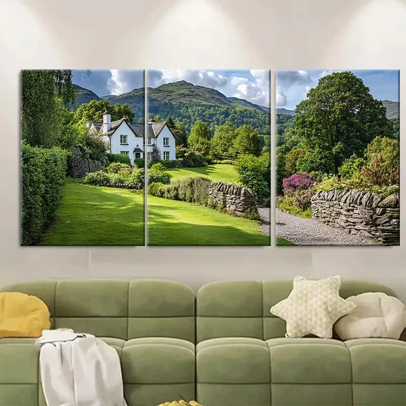 3pcs Grasmere Travel Prints Lake District Metal Print Ready to Hang Art
