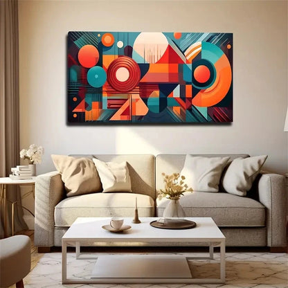 Abstract Geometric Figures Wall Art Canvas Office Home Room Framed 120x60cm
