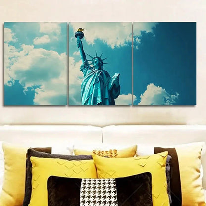3pcs Statue of Liberty in USA  Wall Art Set Canvas Framed 60x90cm - High Quality Print 100% Australian Made Wall Canvas Ready to Hang