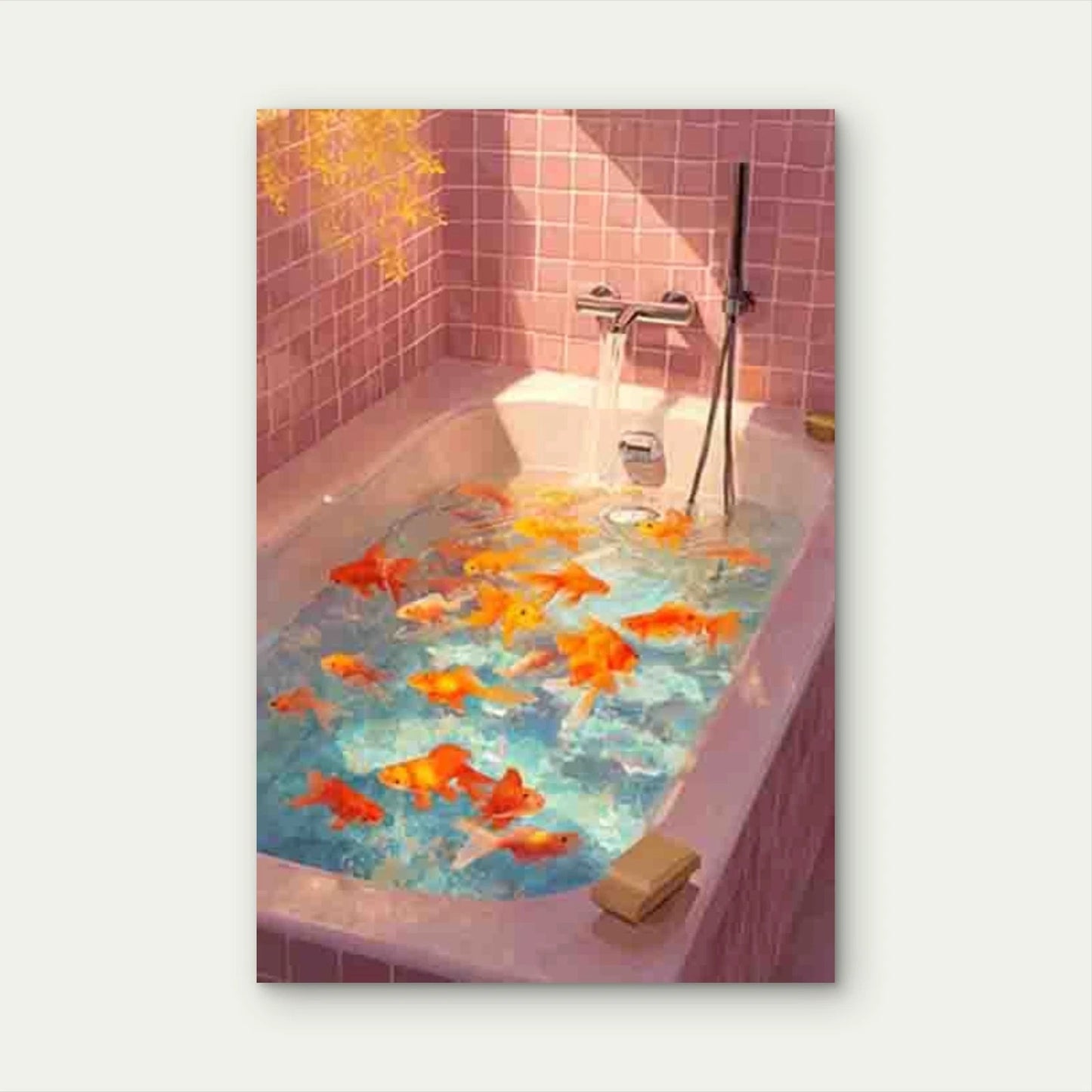 Goldenfish Bathtub Party Metal Print Ready to Hang