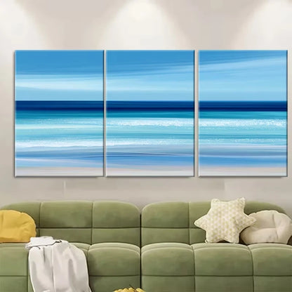 3pcs Minimalist Beach-Themed Metal Print Ready to Hang Art - Bella Home Decor