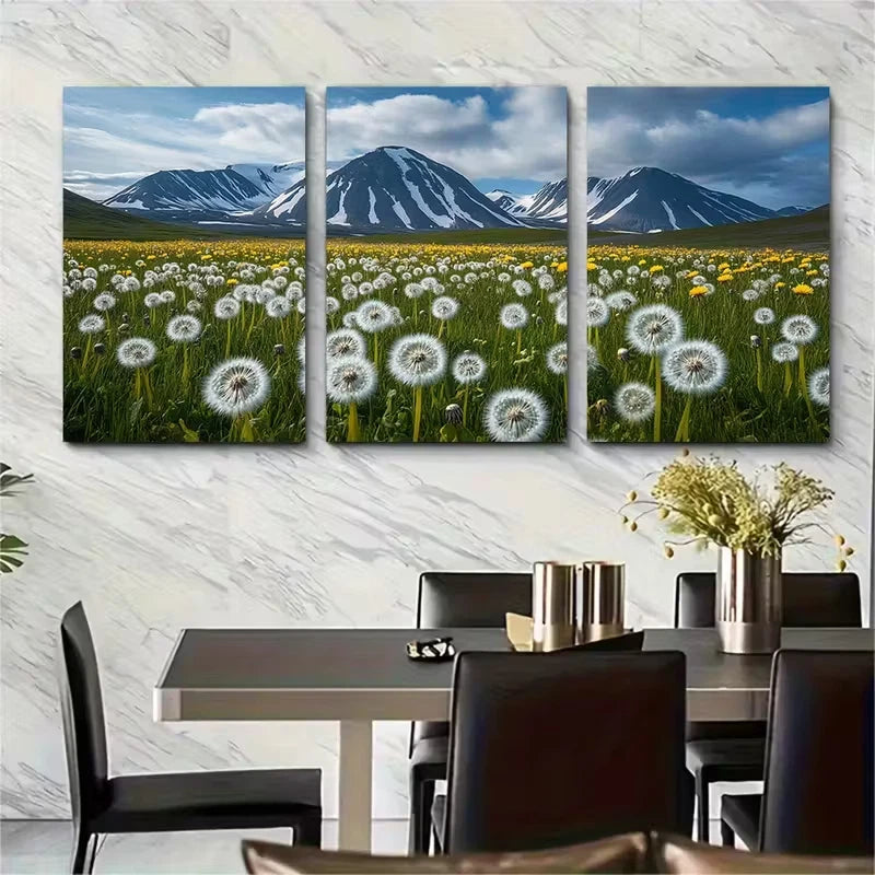 3pcs Spitsbergen Mountain Metal Print Ready to Hang Art