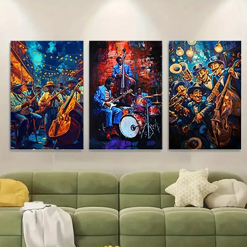3pcs  Vintage Black Cat Classic Anime    Wall Art Set Canvas Framed 50x70cm - High Quality Print 100% Australian Made Wall Canvas Ready to Hang - Bella Home Decor