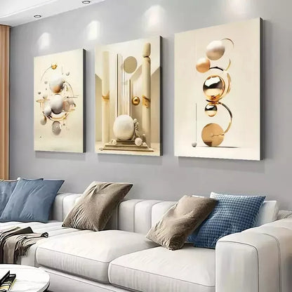 3pcs Modern Geometric Sphere Canvas Wall Art Set Canvas Framed 50x70cm - High Quality Print 100% Australian Made Wall Canvas Ready to Hang