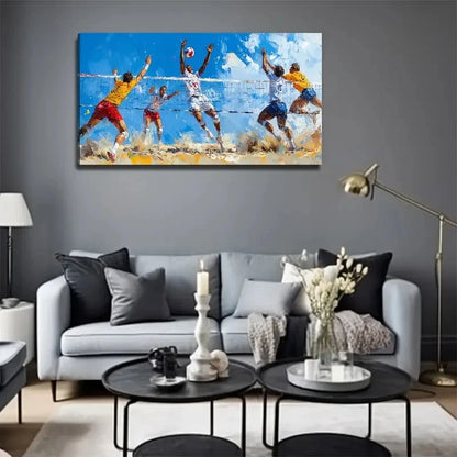 Beach Volleyball Perfect Wall Art Canvas Office Home Room Framed 120x60cm