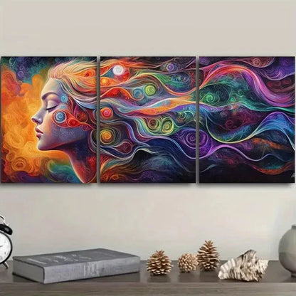 3pcs Painting of Woman and Hair Wall Art Set Canvas Unframed – High Quality Print, 100% Australian Made Wall Canvas - Bella Home Decor