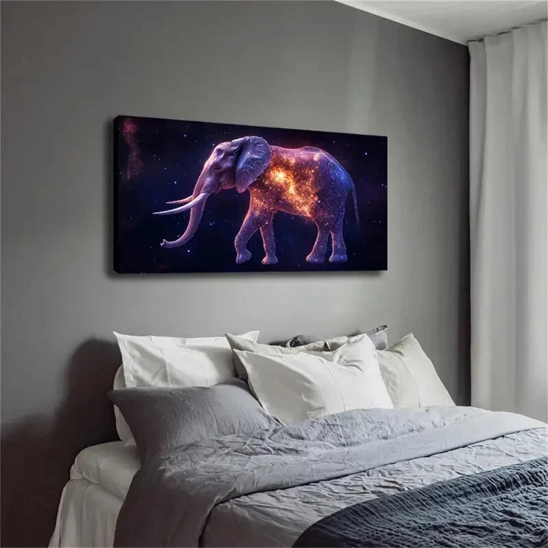 The Body Of An Elephant Starry Wall Art Canvas Office Home Room Framed 120x60cm - Bella Home Decor