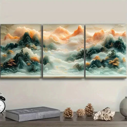 3pcs mountain Wall Art Set Canvas Unframed - High Quality Print 100% Australian Made Wall Canvas - Bella Home Decor