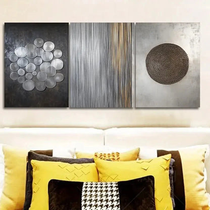 3pcs Deco Classic & Modern Style Metal Print Ready to Hang Art - Bella Home Decor