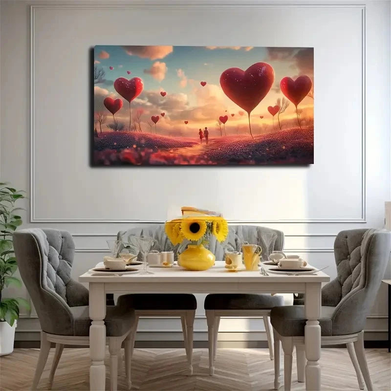 Featuring Couple Stroll Scene Wall Art Canvas Office Home Room Framed 120x60cm