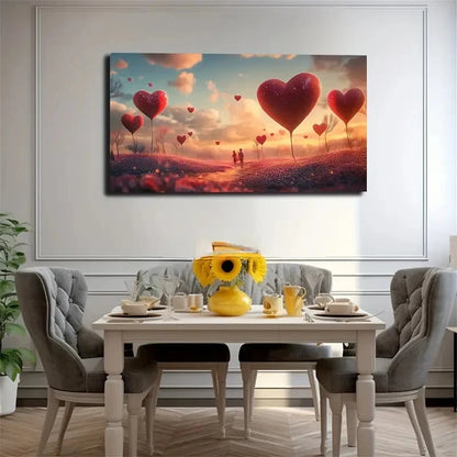 Featuring Couple Stroll Scene Wall Art Canvas Office Home Room Framed 120x60cm