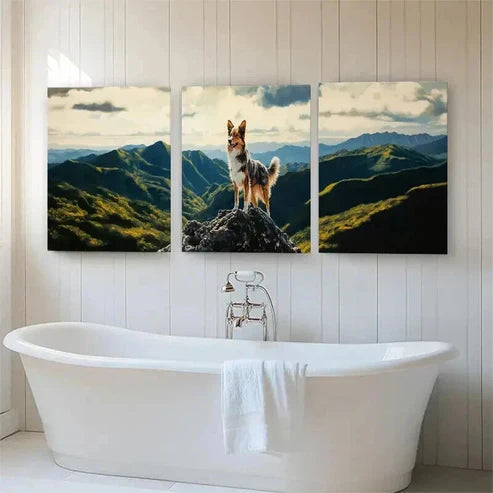 3pcs Majestic Dog Mountain Landscape Perfect Wall Art Canvas Unframed - High Quality Print 100% Australian Made Wall Canvas