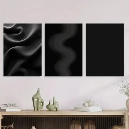 3pcs Modern Black Abstract Paintings Wall Art Set Wall Art Canvas Unframed – High Quality Print 100% Australian Made Wall Canvas