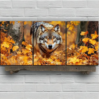 3pcs Lonely and Proud Wolf Modern Forest Metal Print Ready to Hang Art - Bella Home Decor