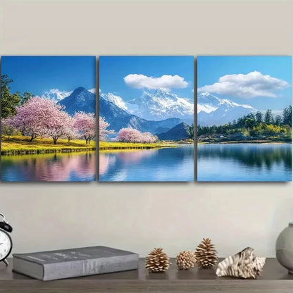 3pcs Beautiful Natural Landscape Painting Metal Print Ready to Hang Art - Bella Home Decor