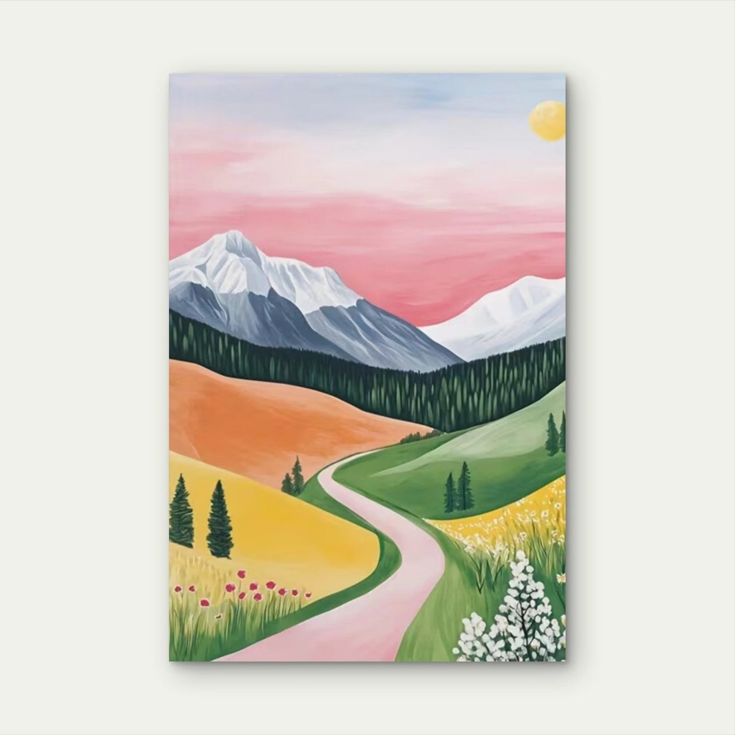 Twilight Mountain Road Landscape Metal Print Ready to Hang