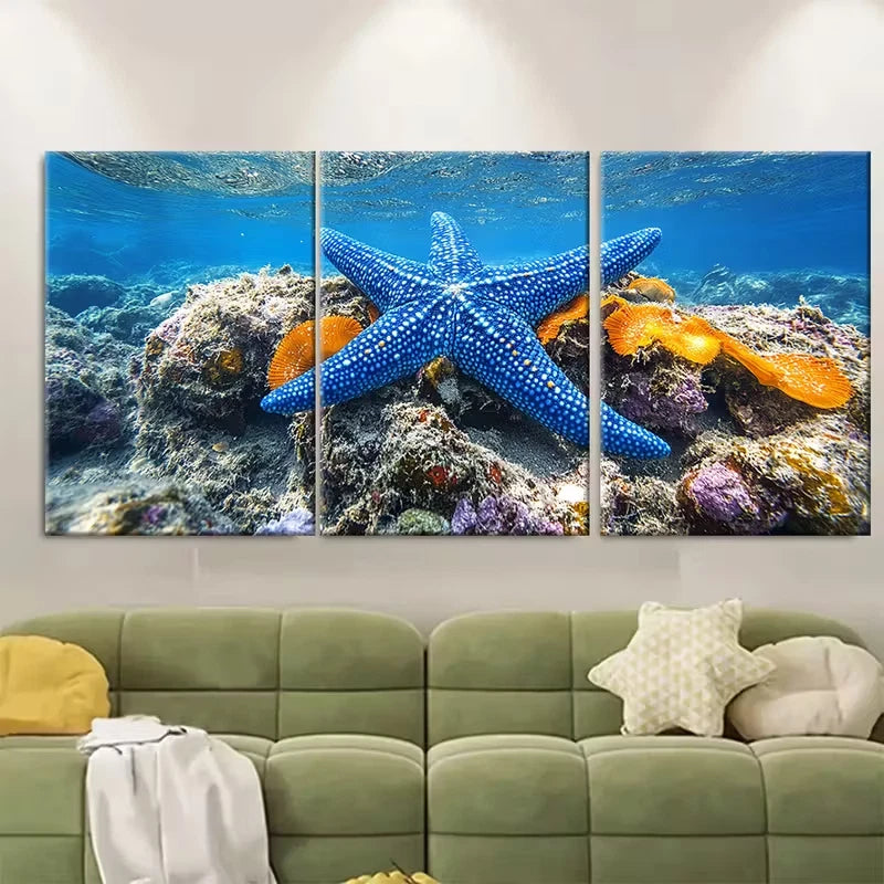 3pcs Relaxing Seafloor in Komodo Island Metal Print Ready to Hang Art